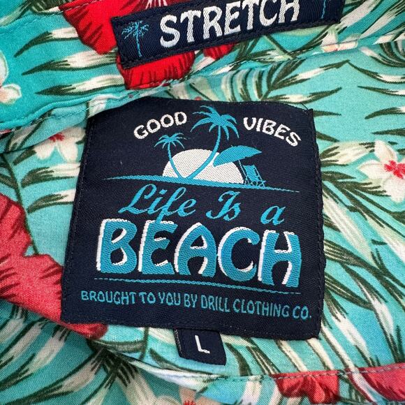 Hawaiian Shirt Tropical Button Down Crop Top One Size Boxy Coconutgirl Unique - Picture 5 of 6